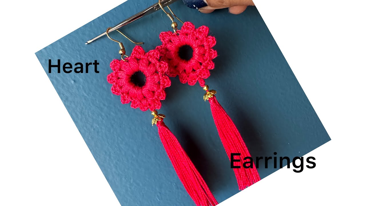 VERY EASY AND NEW PATTERN crochet HEART EARRINGS | perfect style for every girls|