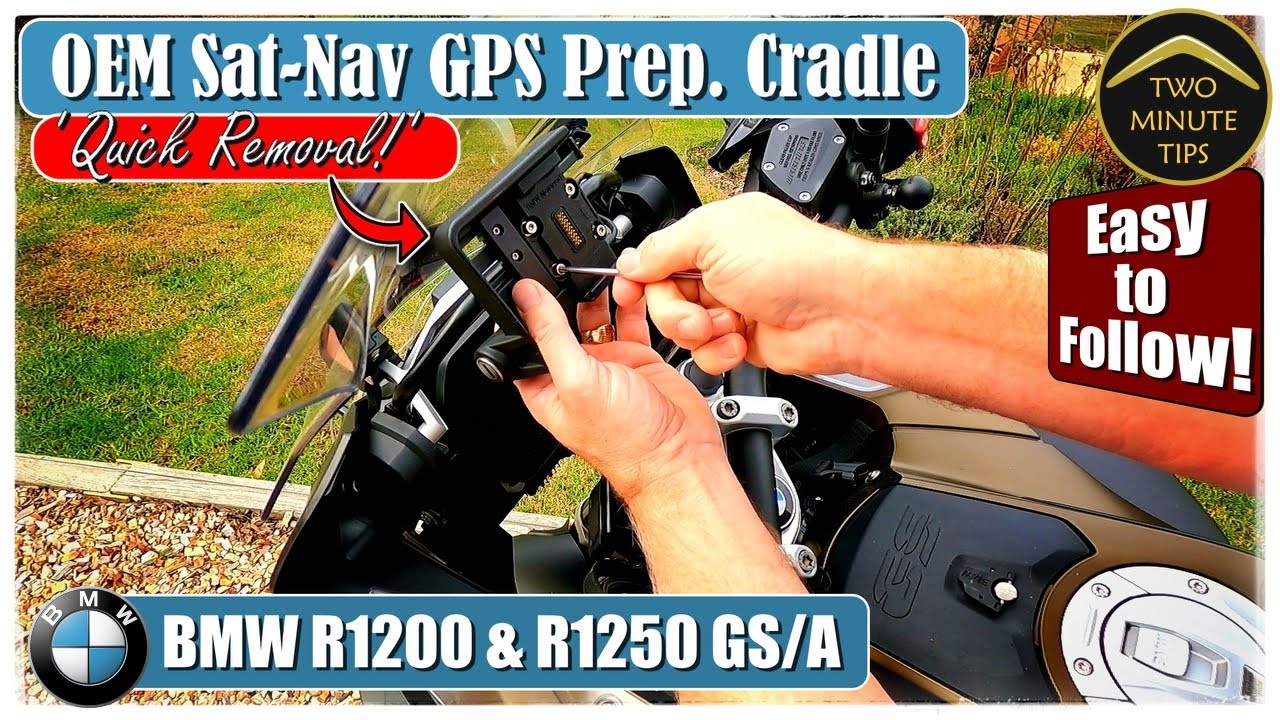 BMW R1250GS Removal of OEM Sat-Nav GPS Cradle & Power Supply - Two Minute Tips