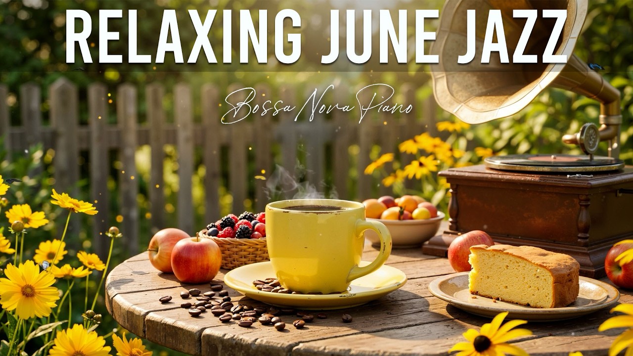 Positive Summer Morning Jazz ~ Relaxing June Jazz Cafe & Sweet Bossa Nova Piano to Work and Study