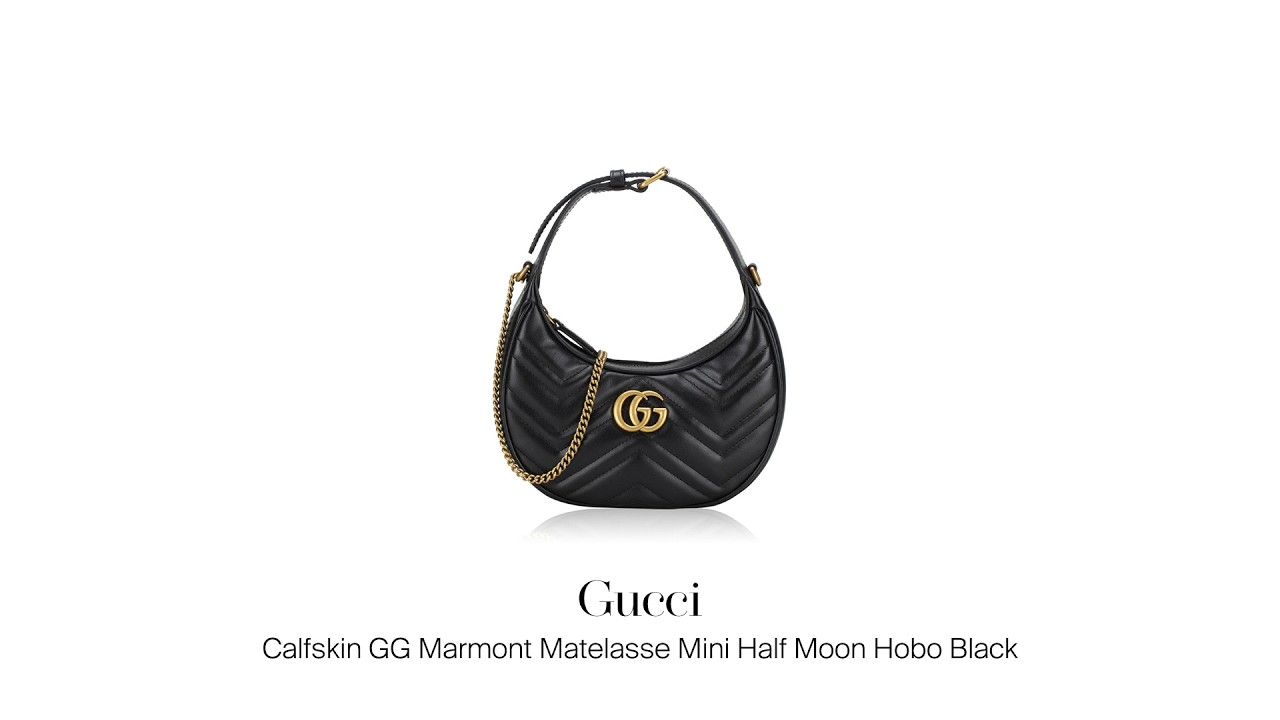 Mau Jual Tas Branded Second? Gucci Calfskin GG Marmont Matelasse Mini Half Moon