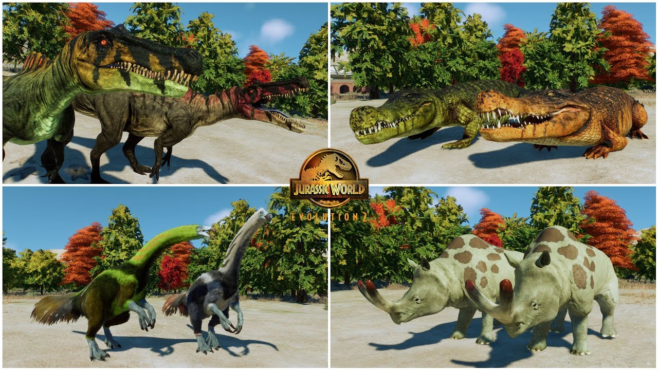 ALL 50 NEW DINOSAUR SPECIES, REPTILES and PREHISTORIC ANIMALS INTRO in DESERT PARK | JWE2 MODS
