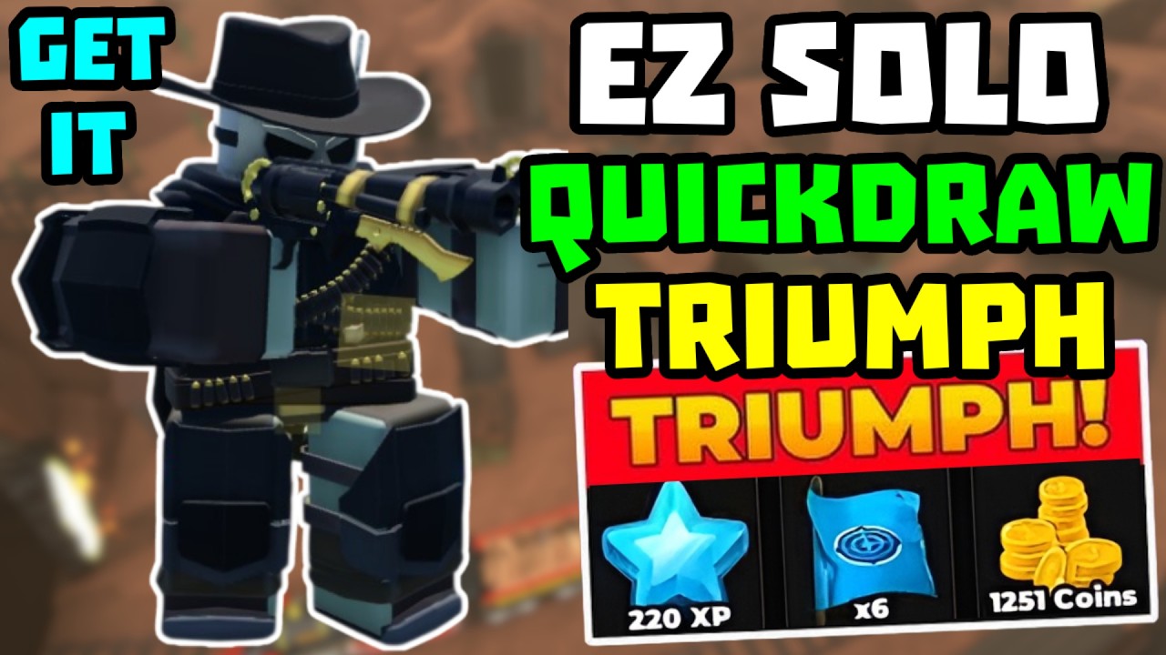 SOLO Quickdraw Победа С Golden Minigunner + Полный Гайд | TDS Tower Defense Simulator