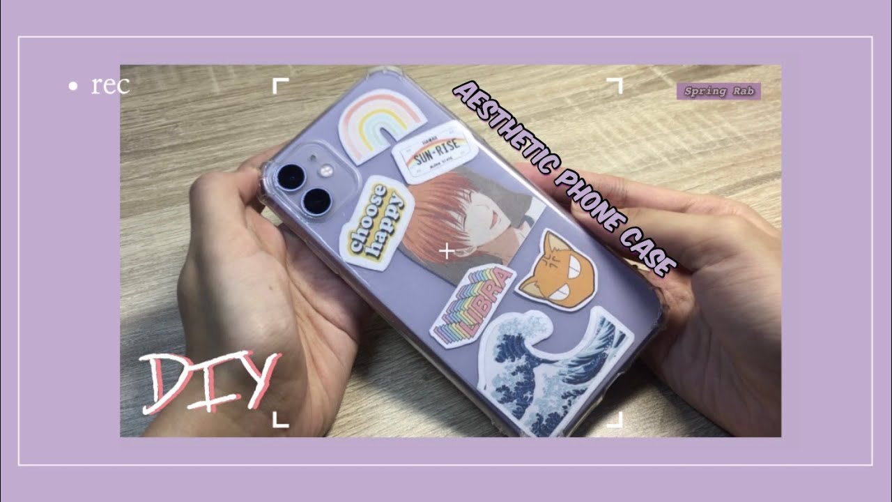 diy aesthetic phone case + decorating my purple Iphone 11 💜