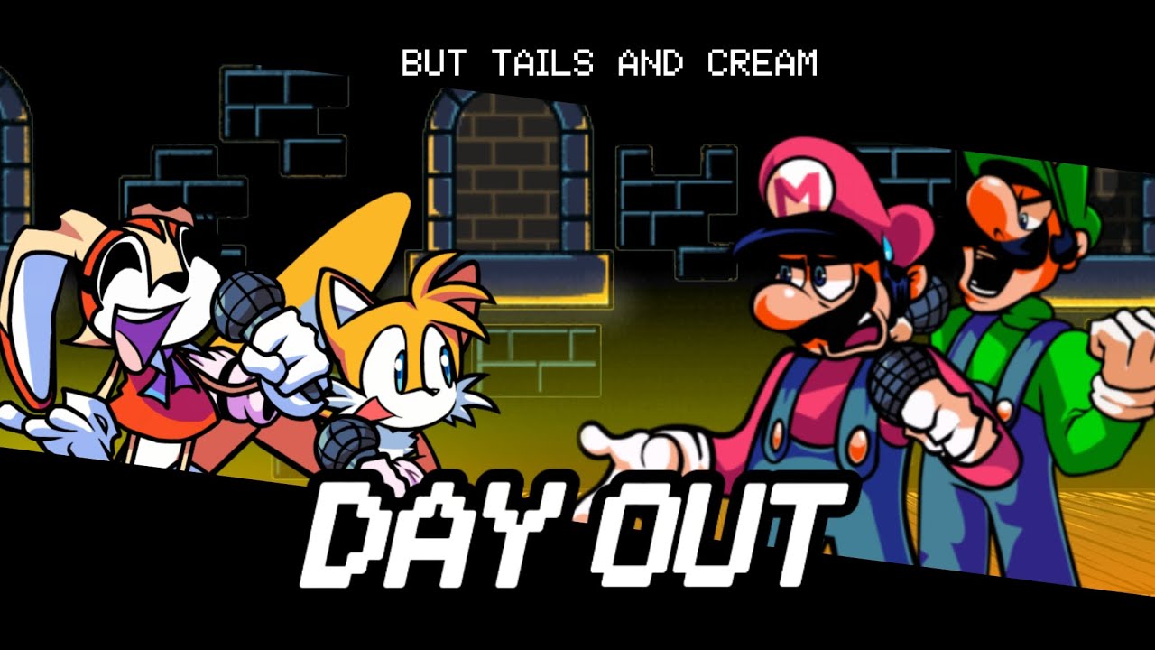 Day Out but Tails, Cream, Mario, and Luigi sing it !! [FNF COVER]