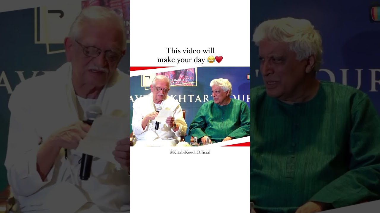 Gulzar Sahab Funny Poetry😂 | Javed Akhtar #gulzar #funnyreels #javedakhtar #poetry