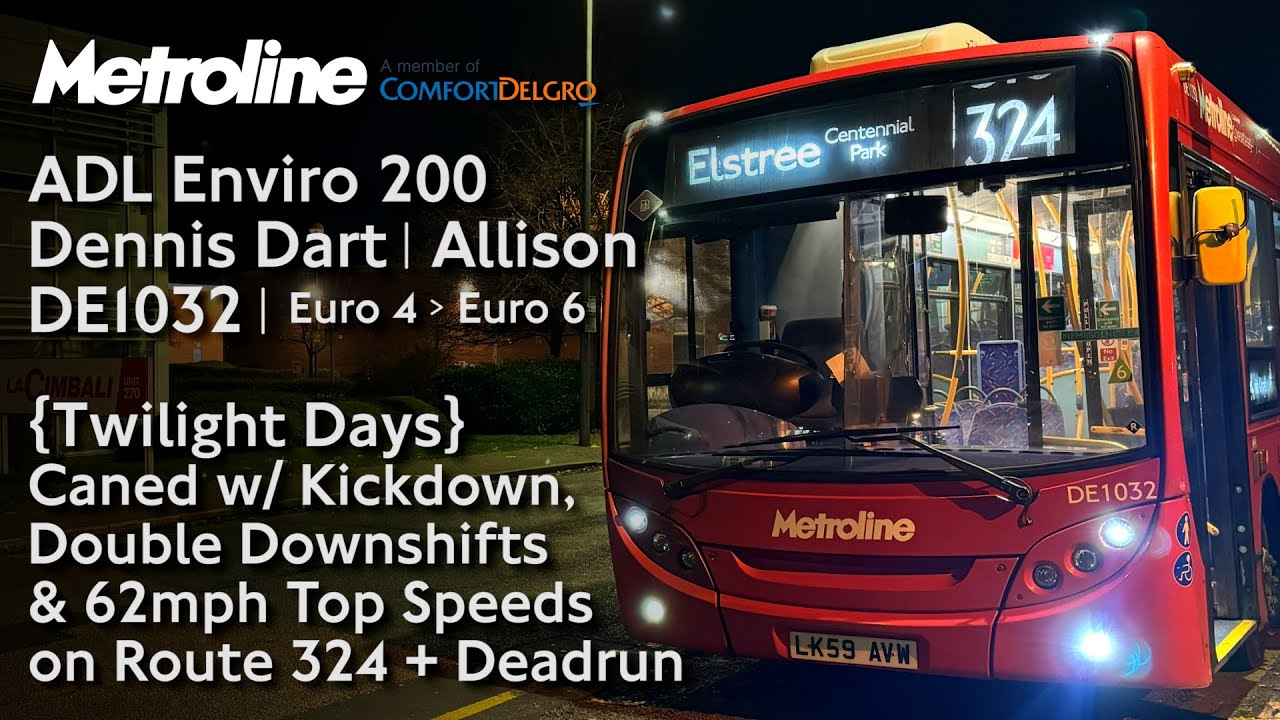 {Twilight Days} Metroline Enviro 200 Allison gets Caned w/ Kickdown, Double Downshifts & Top Speeds