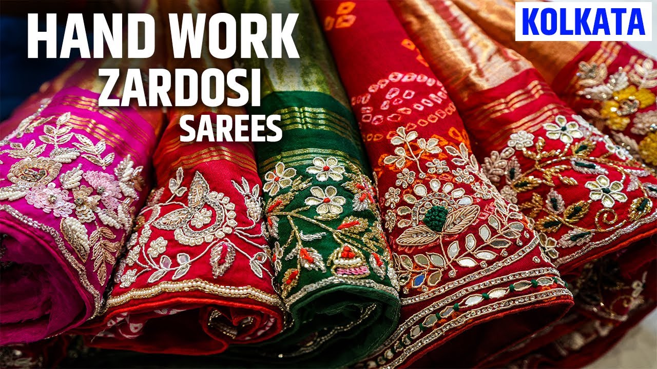 Pure Hand Work Designer Wedding Collection Saree Manufacturer and Wholesaler in Kolkata, Barabazar