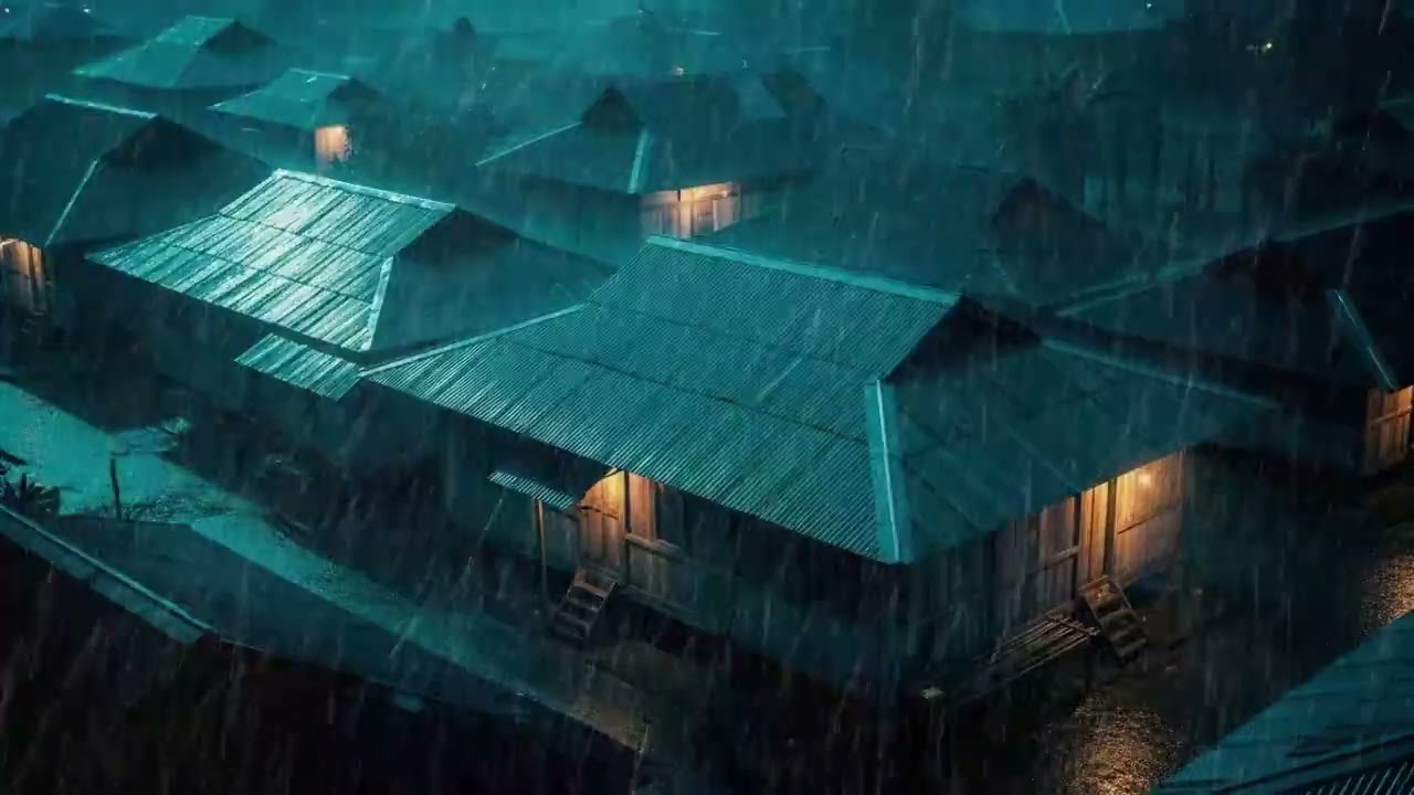 No Ads Rain Sounds for Sleeping – Tin Roof Rain with Low Thunder for Brain Relaxation