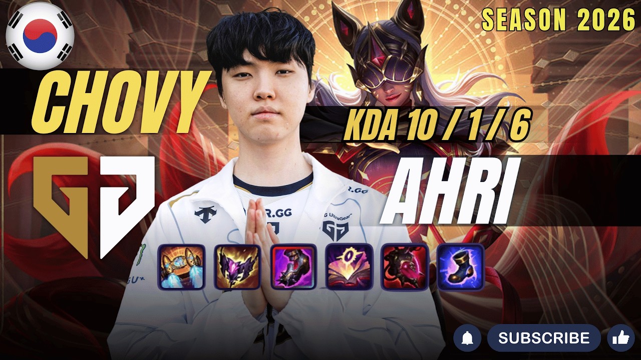 GEN Chovy AHRI vs YONE Mid - Patch 26.6 KR Ranked | lolrec