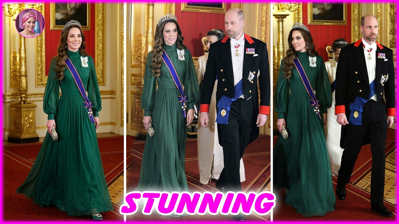 Princess Catherine STEALS THE SHOW in a Stunning Blue Dress at Royal Reception with William
