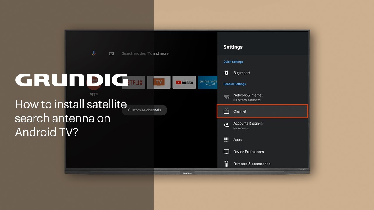 How to install a satellite search antenna on Android TV? | GRUNDIG