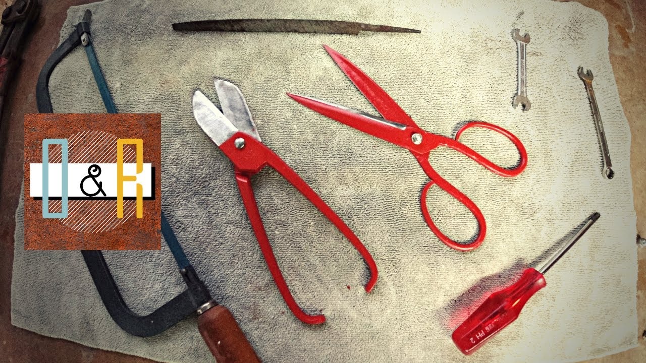 Old and rusty German cutter and scissor Restoration