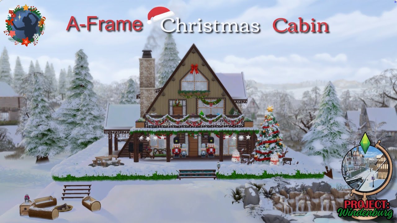 The Sims 4 ⎮I built a A-Frame Winter cabin with Christmas vibes ⎮ No CC ⎮ #sims4 #sims4nocc