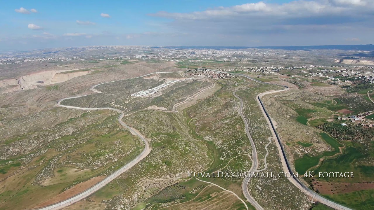1949 Armistice border , Israeli West Bank barrier , Eshkolot aerial /א  אשכולות