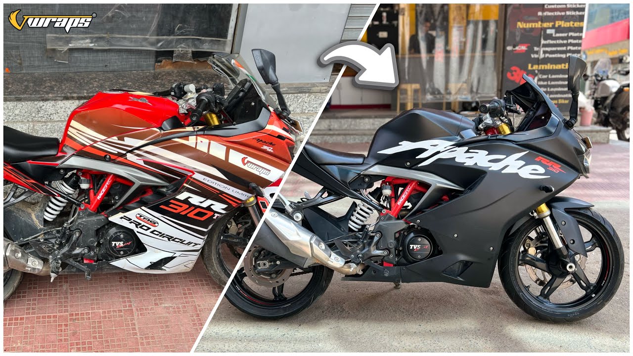 Apache RR310 Vinyl Wrapped in Matt Black | Apache Modification @VwrapsSikar