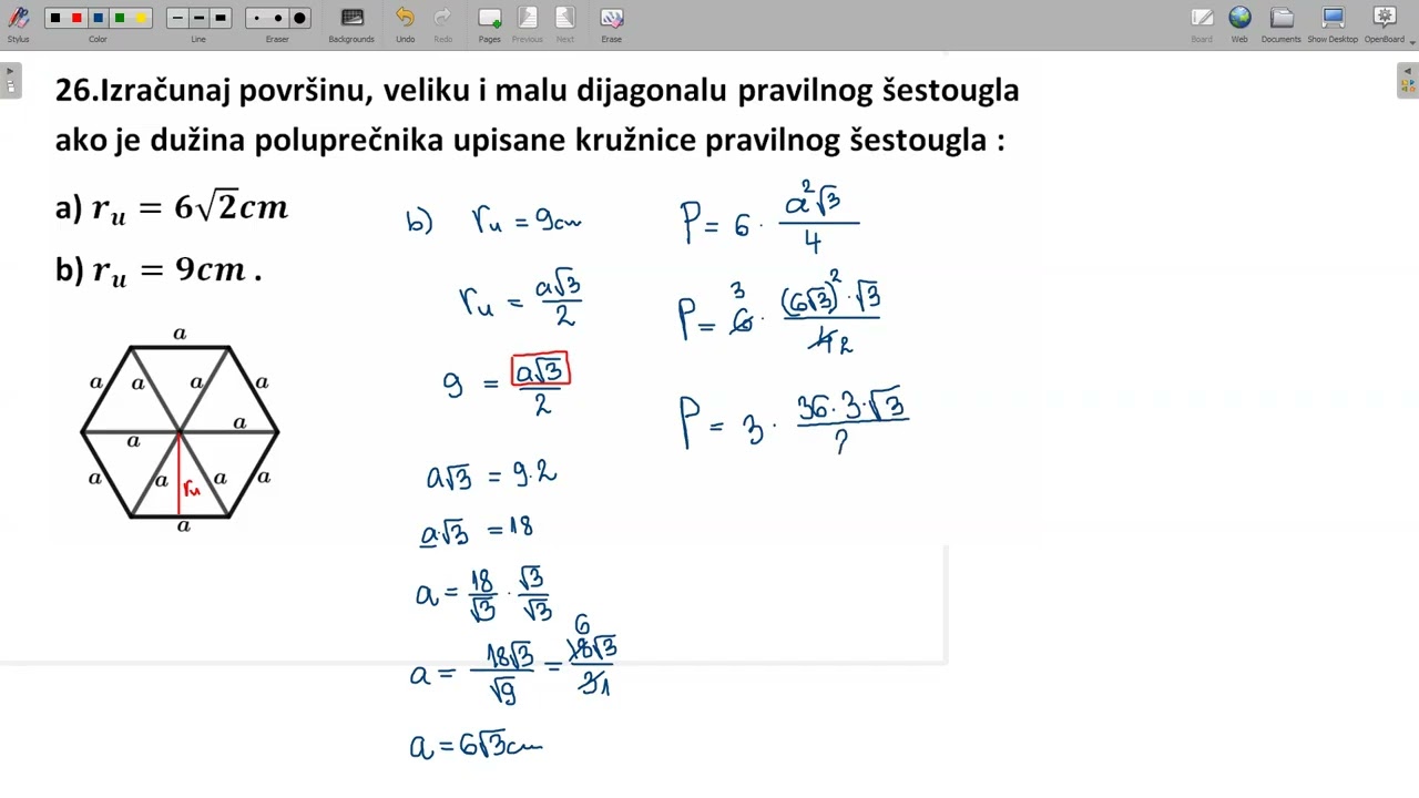 7.177.2. Pravilan šestougao. Zadatak 26 pod b)