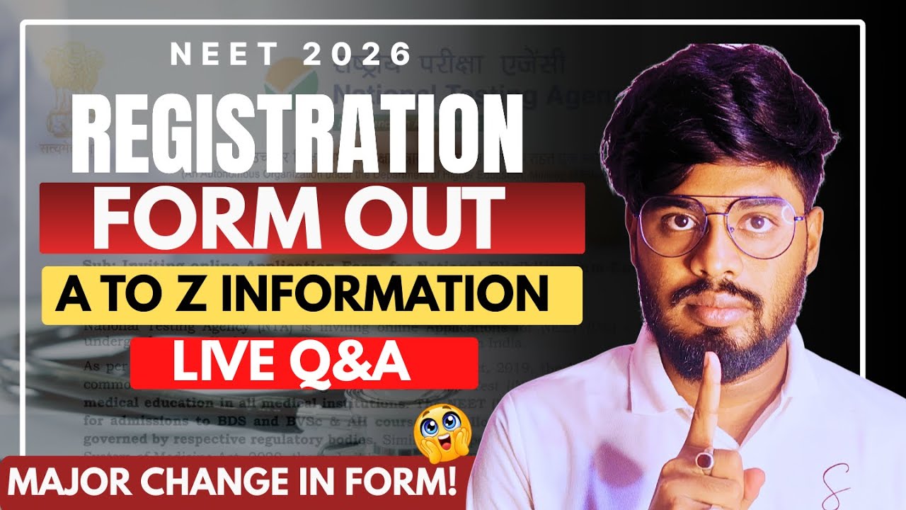 NEET 2026 REGISTRATION FORM OUT 🔥 | INFORMATION BULLETIN EXPLAINED |🔴 LIVE Q&A | #neet2026form