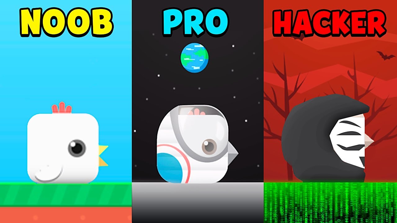 NOOB vs PRO vs HACKER - Square Bird
