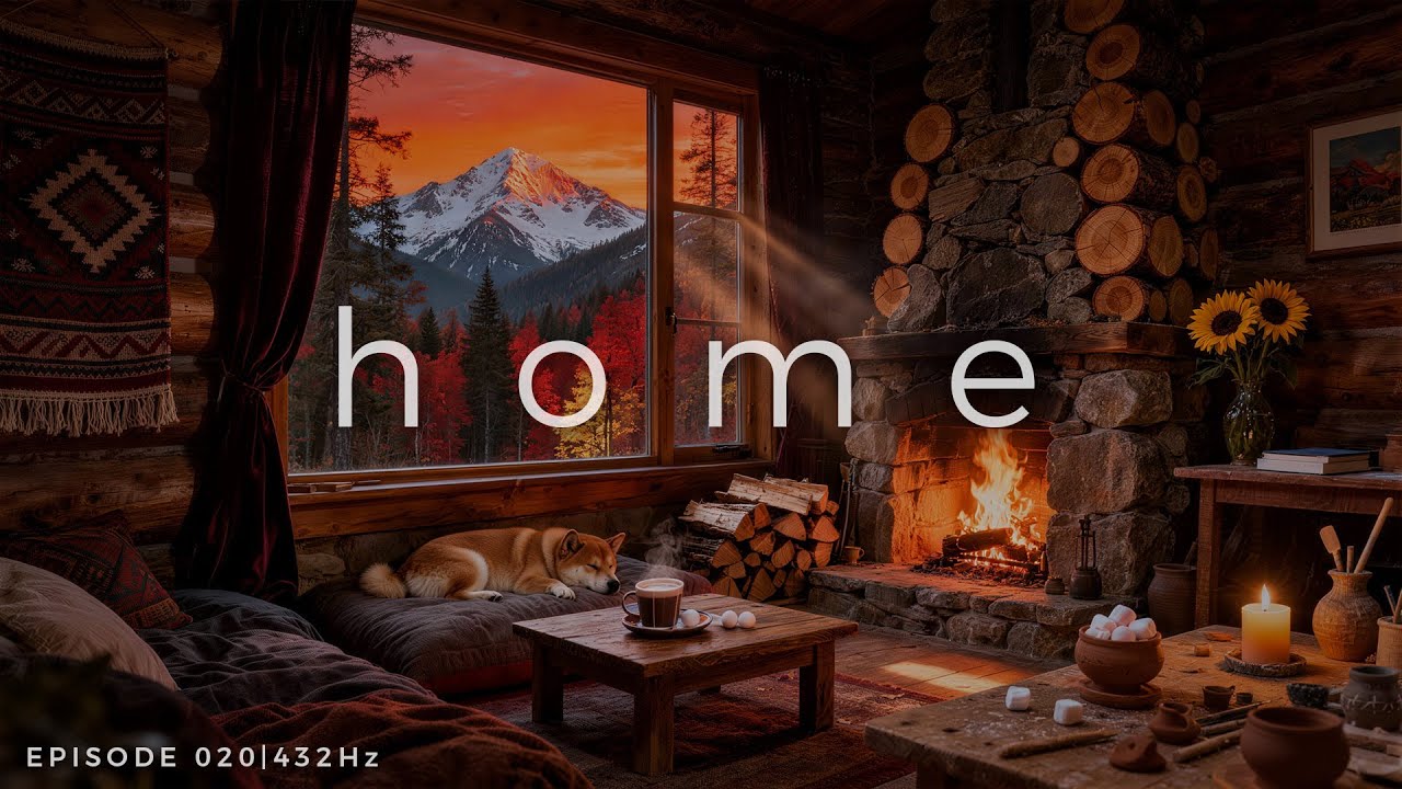 RETREAT 020 | Снятие тревоги и покой | 432 Гц и звуки камина на закате [4K]