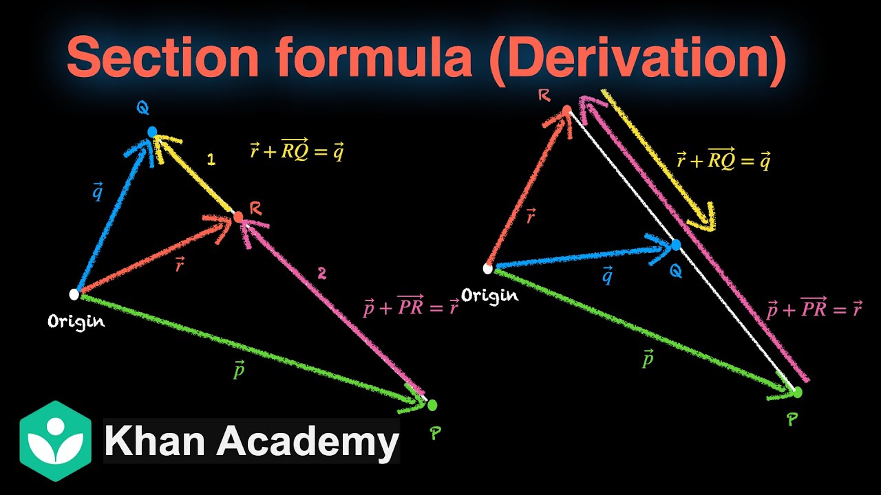 Section formula in 3D (Derivation) | Vector Algebra | Grade 12 | Math | Khan Academy