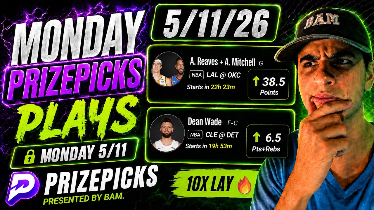 NBA PLAYOFFS TODAY | MONDAY | 5/11/26 | FREE NBA and Esports Best Correlated PrizePicks Picks