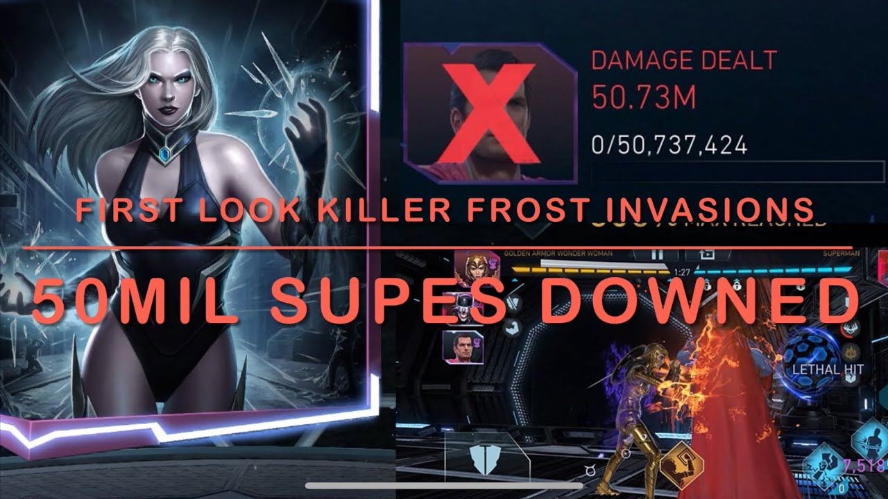 KILLER FROST IN INVASIONS | 7* 50MIL ASCENDED SUPERMAN DESTROYED | Div 1 | Injustice 2 Mobile
