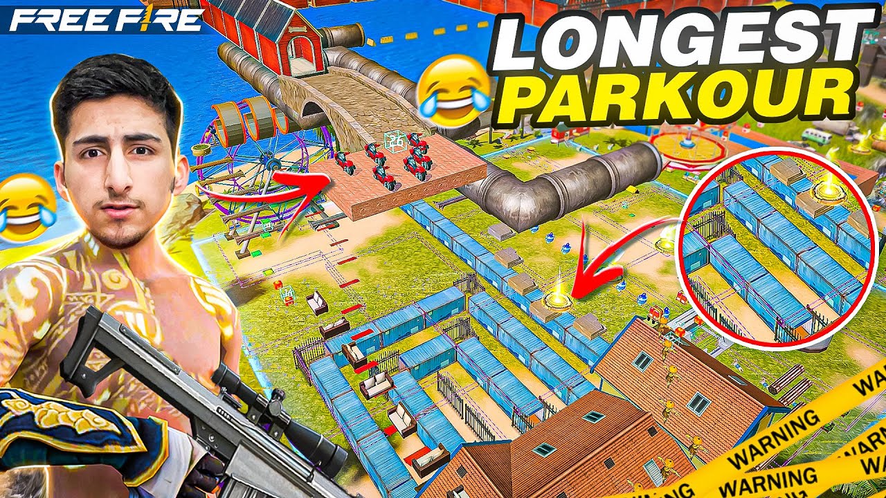 Самый длинный паркур в истории 🤣😱30 минут паркура [A_s Gaming] - Free Fire India