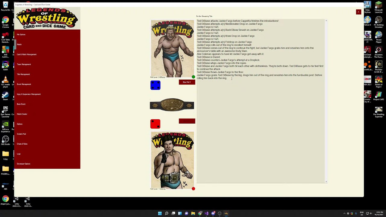 Legends of Wrestling App - A few matches