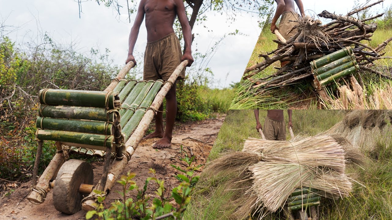 Wooden wheelbarrow cart​ - carrying loads in building works