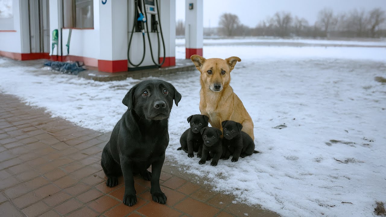 Desperate Male Dog Cries to Save His Mate and Puppies Before It’s Too Late
