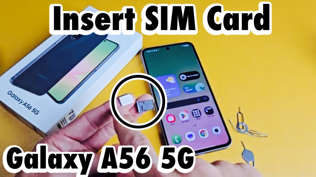 Galaxy A56 5G: Как вставить SIM-карту и проверить настройки мобильного телефона