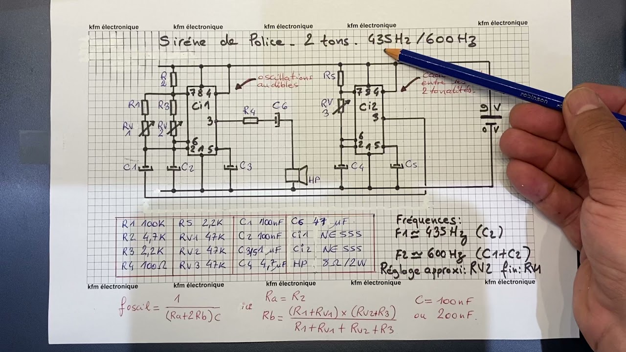 Sirène 2 tonalités avec le NE555