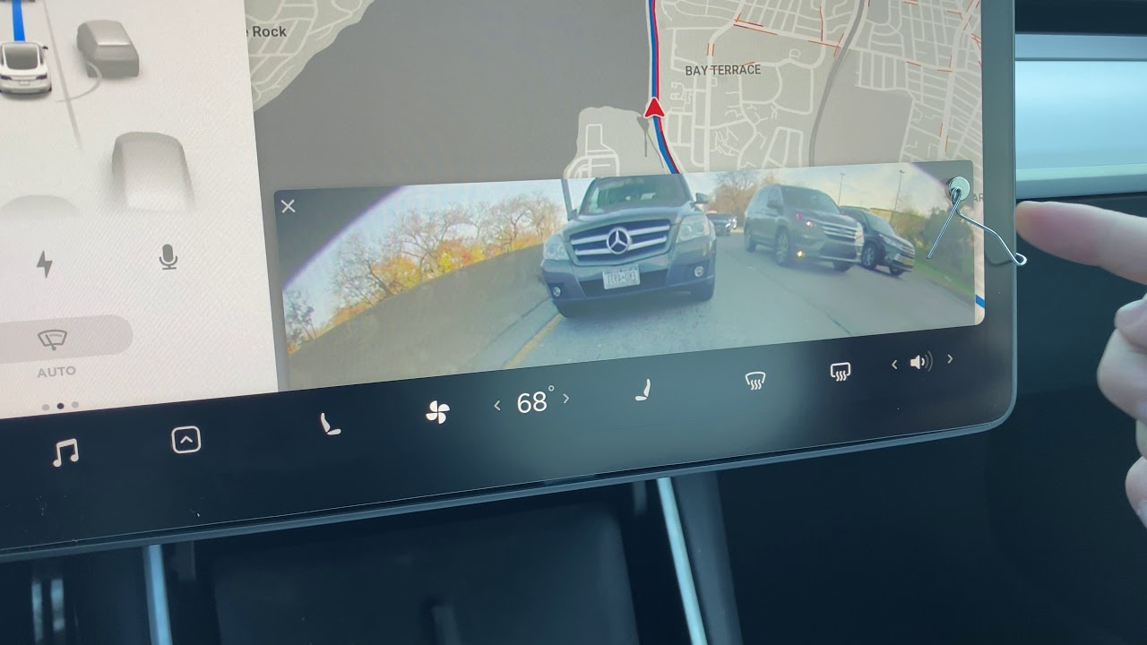 Tesla Model 3 Hack: View the rear view camera while driving (and still keep the navigation in view)