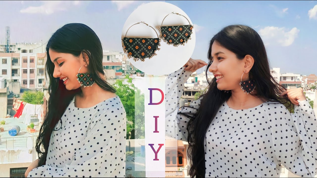 Diy Hoop Earrings Making At Home || Fabric Jewellery|| #earringsmaking #diyearrings #fabricearrings