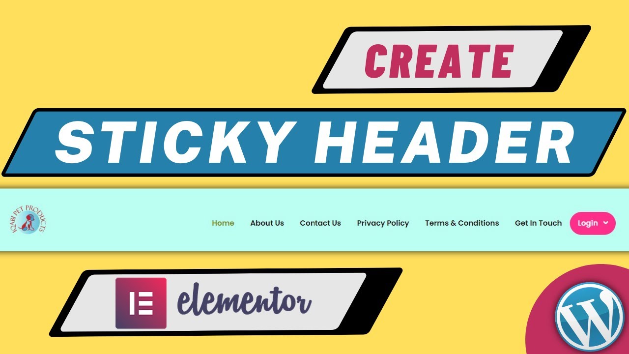 Sticky Header Elementor |  How to Create Sticky Header Free in WordPress | #Fixed Header