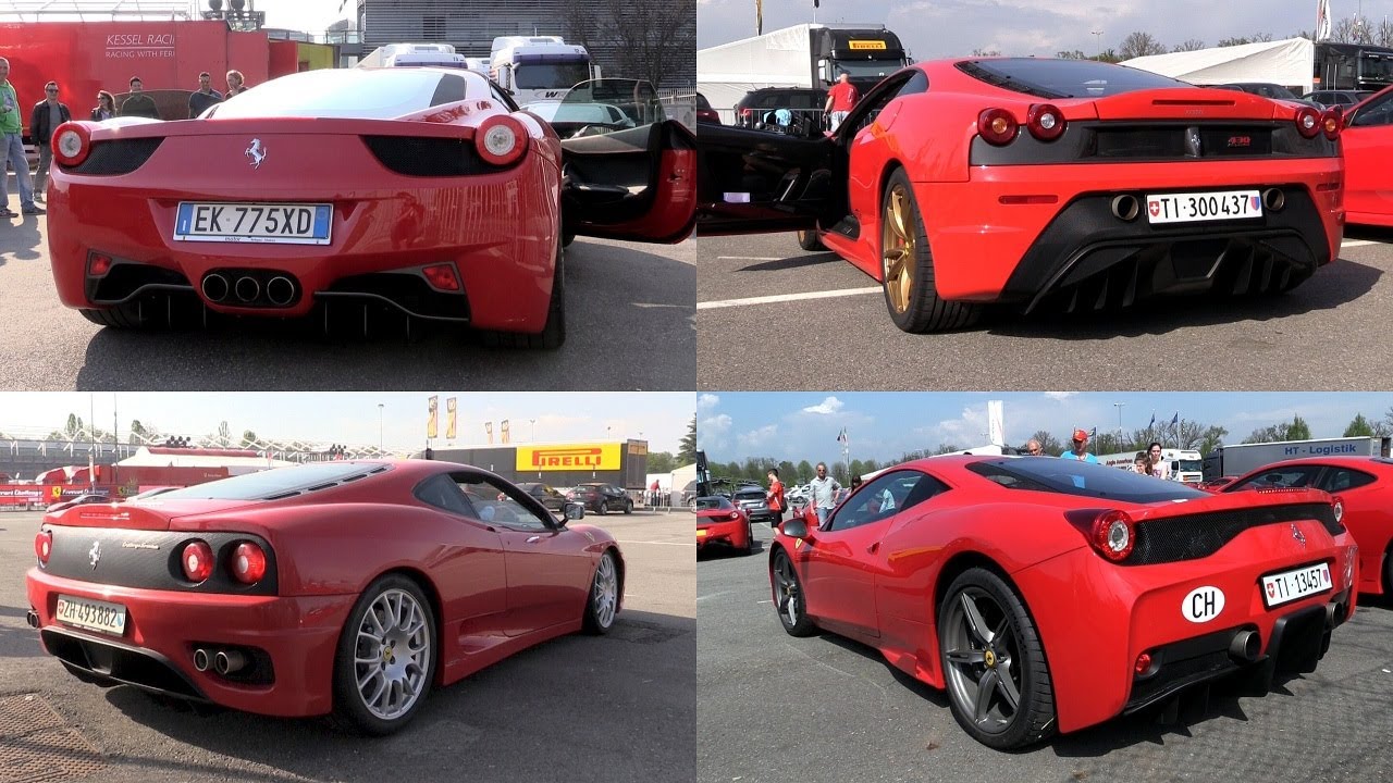Ferrari Rev Battle: Straight Piped 458 vs 458 Speciale vs 430 Scuderia vs 360 CS