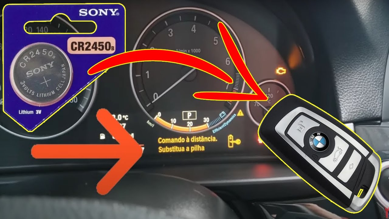 BMW - Comando á Distância, substitua a pilha (Troca da bateria CR2450)