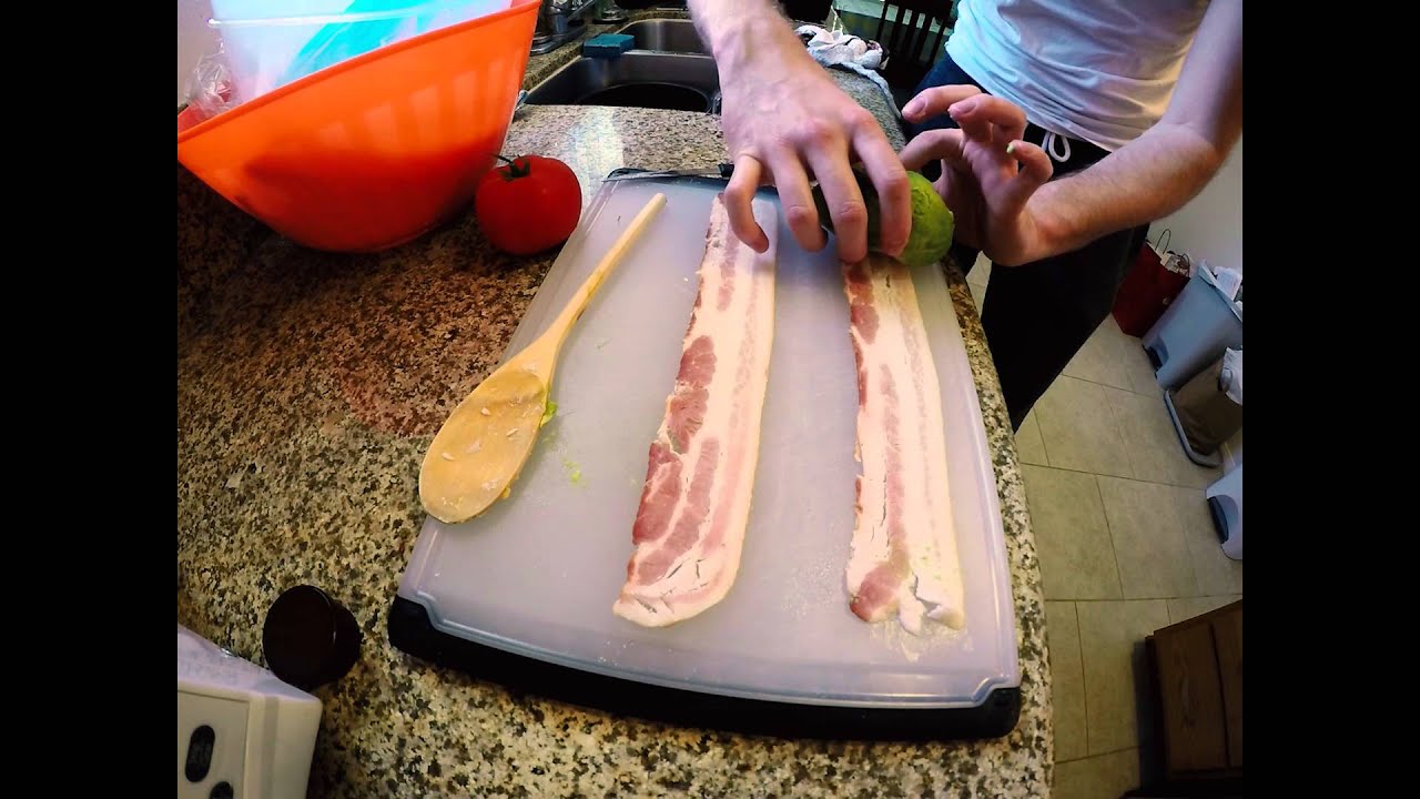 Bacon Wrapped Avocado Egg Bomb