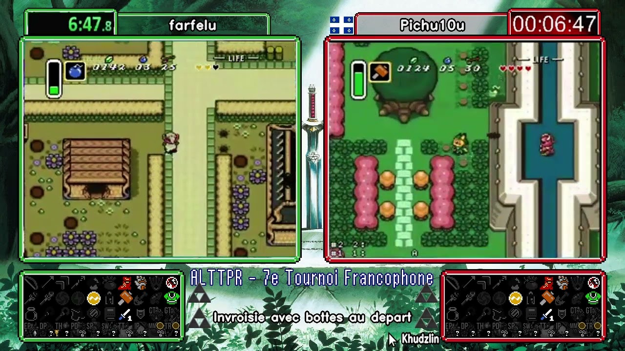 farfelu vs Pichu10u. Tournoi Francophone ALTTP Randomizer, Septieme Edition