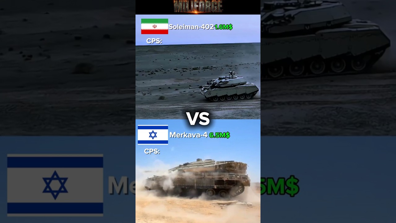 #iranian Tank Soleiman VS #israel Merkava Comparison #iranvsisrael #military #tanks #ww3 #ww2 #war