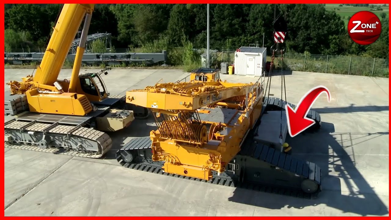 ГИГАНТНЫЙ КРАН: Гусеничный кран LIEBHERR LR 1500 Потрясающий процесс сборки