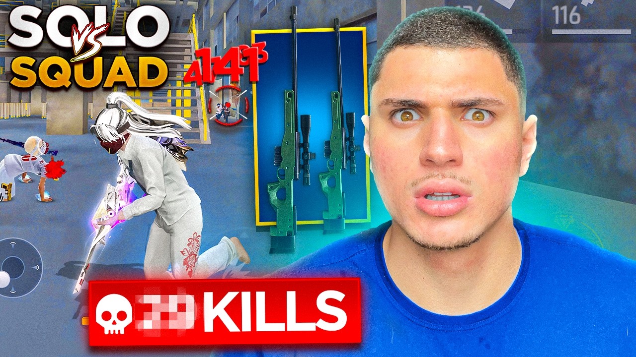 QUEBREI O RECORD MUNDIAL DE KILLS COM 2 SNIPERS!? FREE FIRE MOBILE