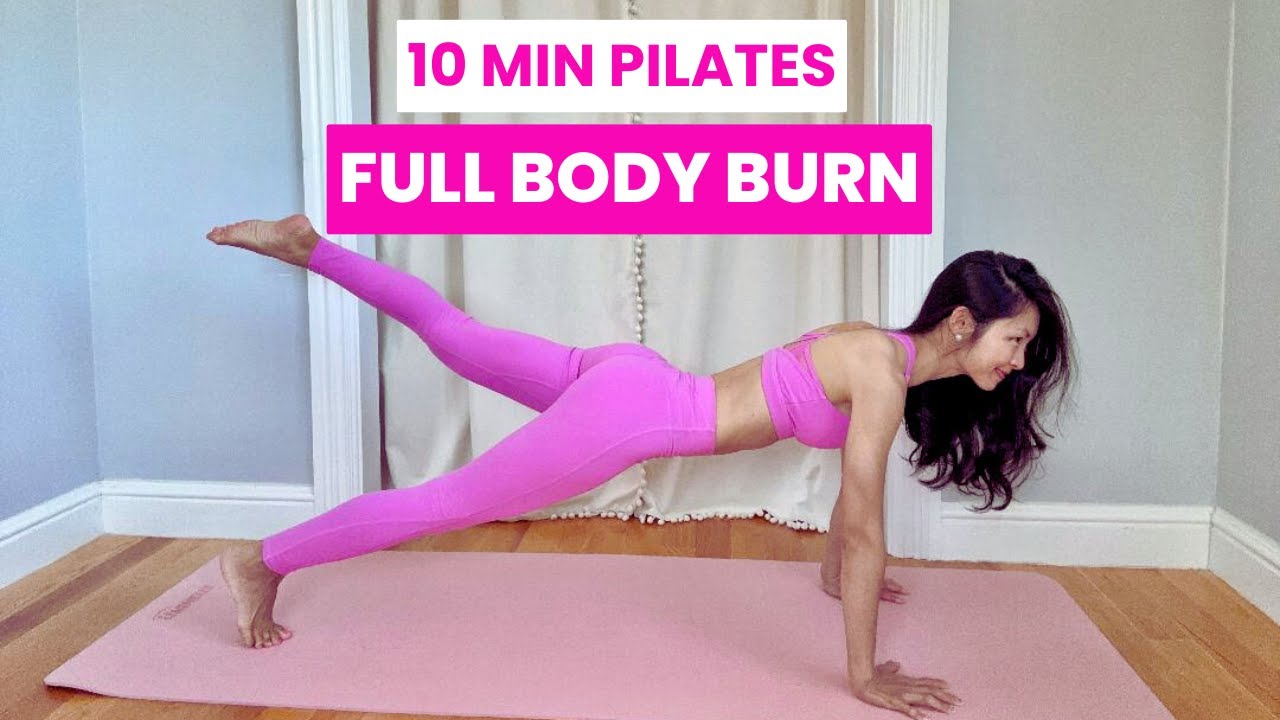 10 Min Full Body Pilates Burn, No Equipment, All Core & Tone