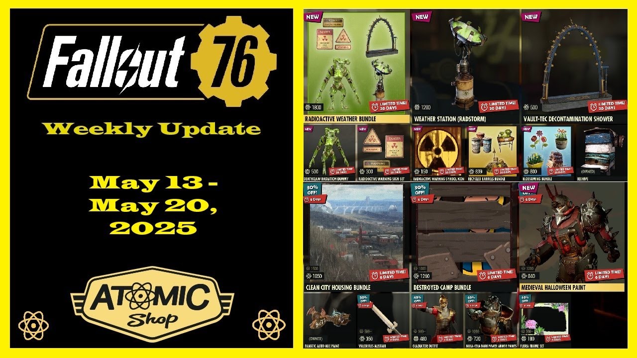 New Atomic Shop Weekly Update From May 13 To May 20, 2025 - Fallout 76 Atomic Shop Update