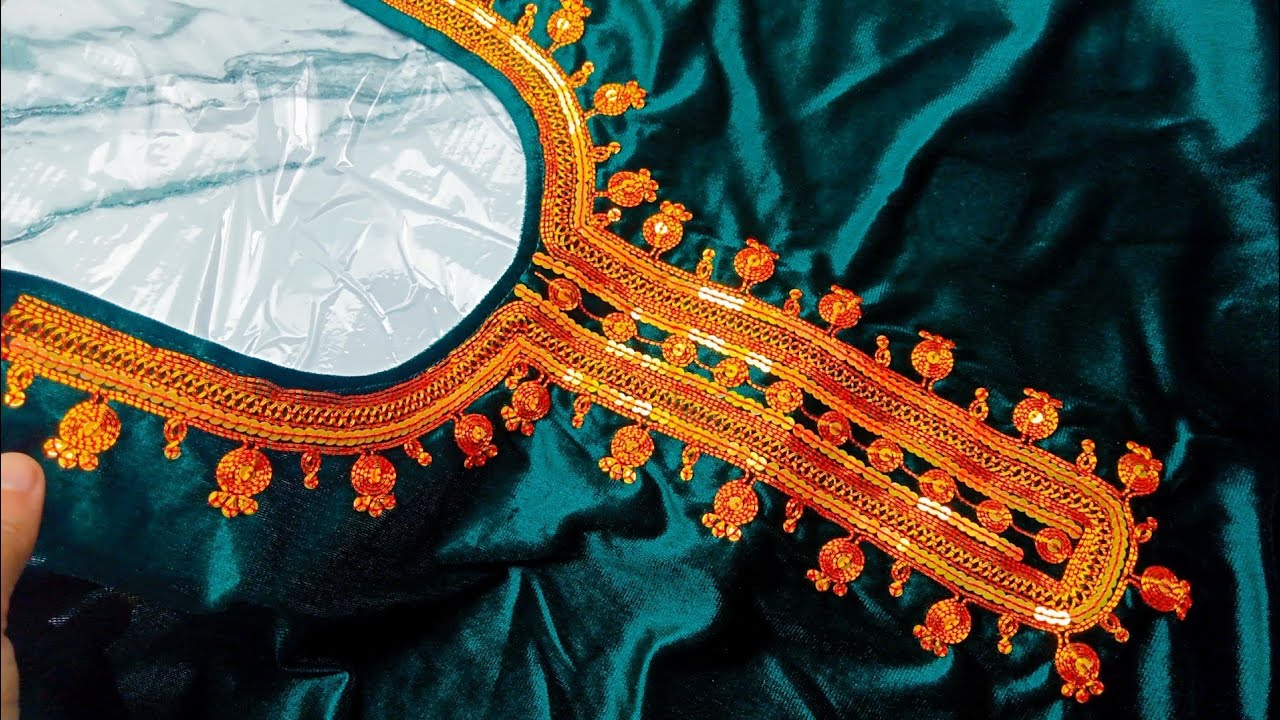 Hand Embroidery zari & Mukka work ||Traditional Sindhi Mukka work hand work |easy embroidery design