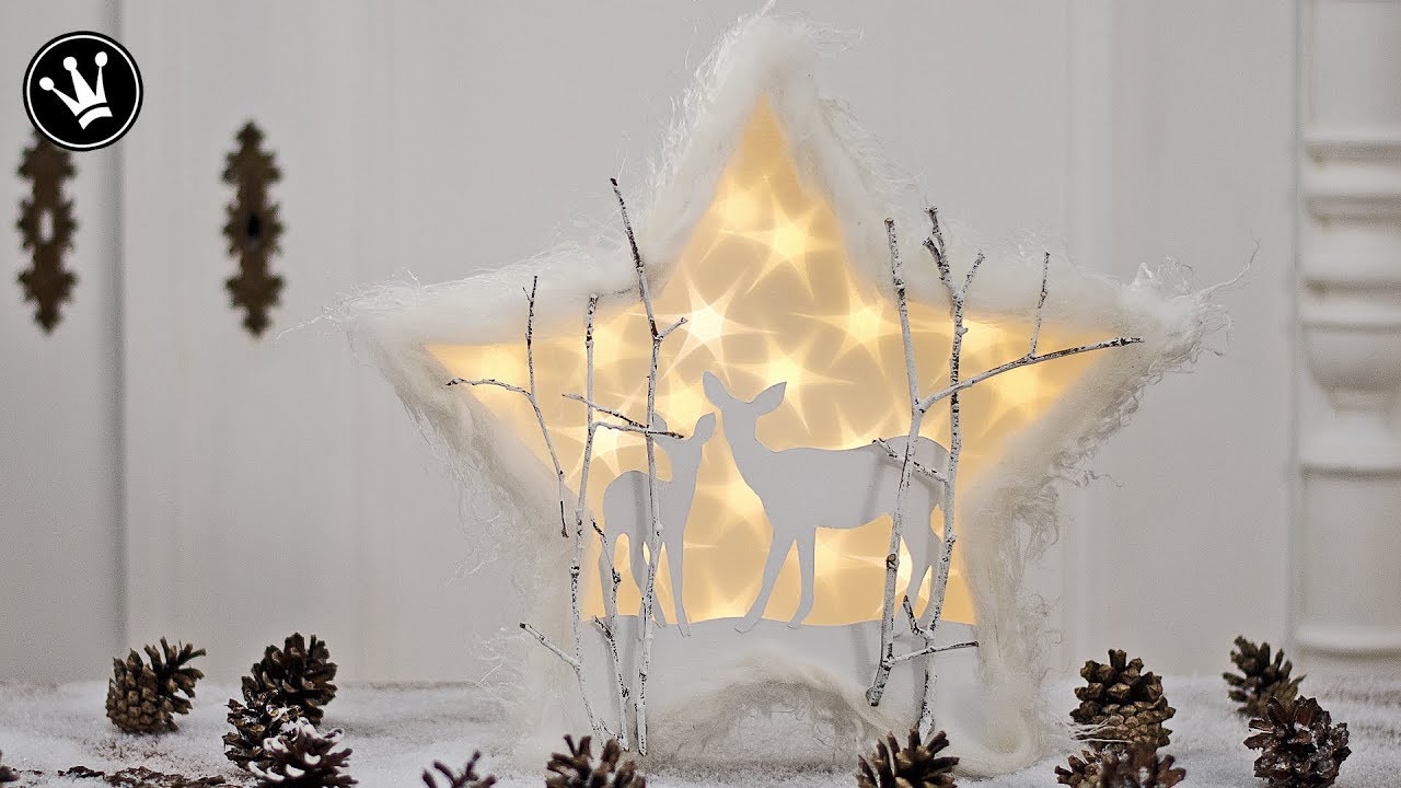 DIY - Weihnachtsdeko mit Sterneffekt - Folie | Winterlandschaft mit Reh | Gewinnspiel (BEENDET)
