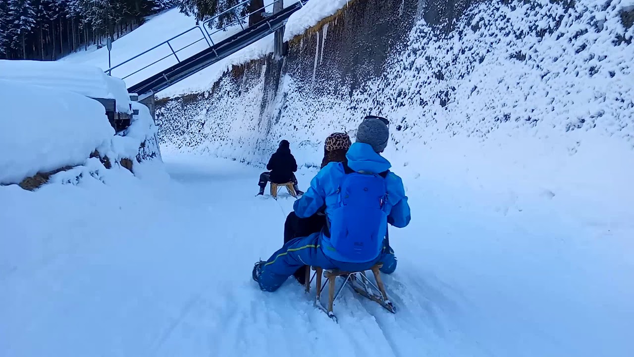 2021.01.24 Санная трасса Энгелберг, Schlittelbahn Gerschni-Engelberg