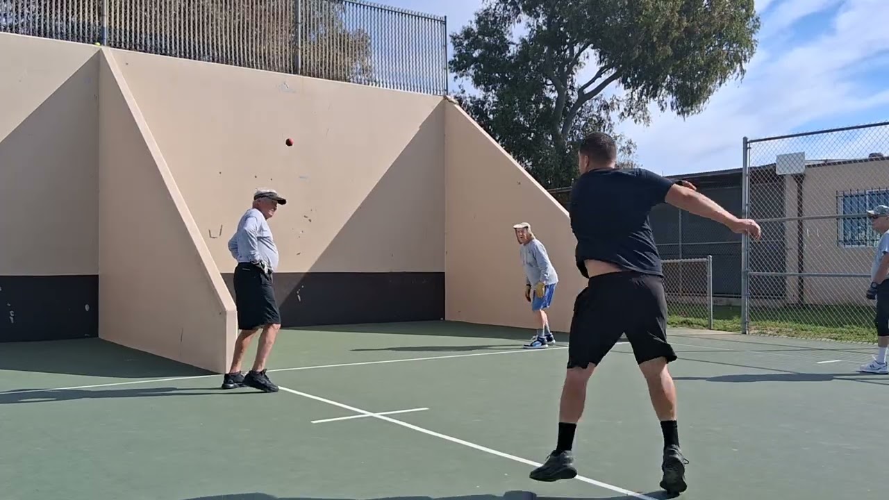 Mike and Nick vs Lenny and Bob 1st game Robb field handball tournament 