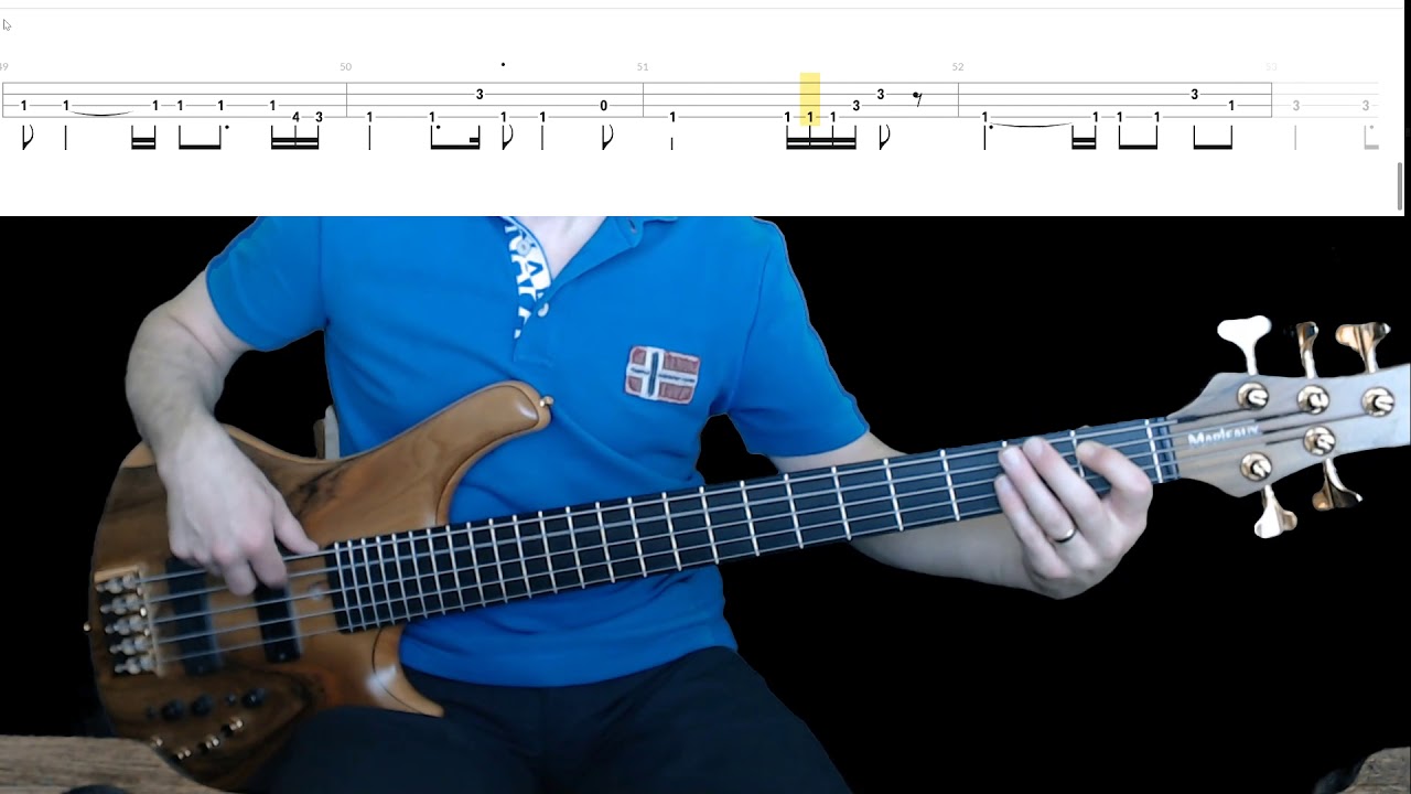 Marillion - Cinderella Search Bass Cover with Playalong Tabs in Video