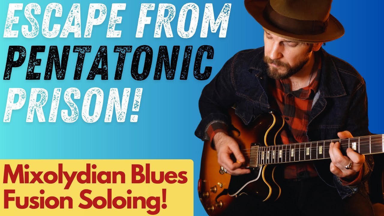 Escape Pentatonic Prison! Mixolydian Blues fusion soloing on 